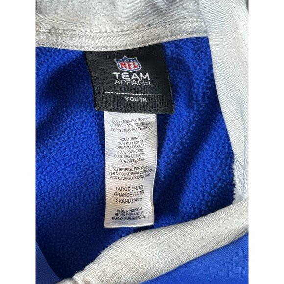 LA Rams NFL Team Apparel Youth Hoodie Sz L 14/16 Blue Gray Los Angeles RAMS - Picture 4 of 7